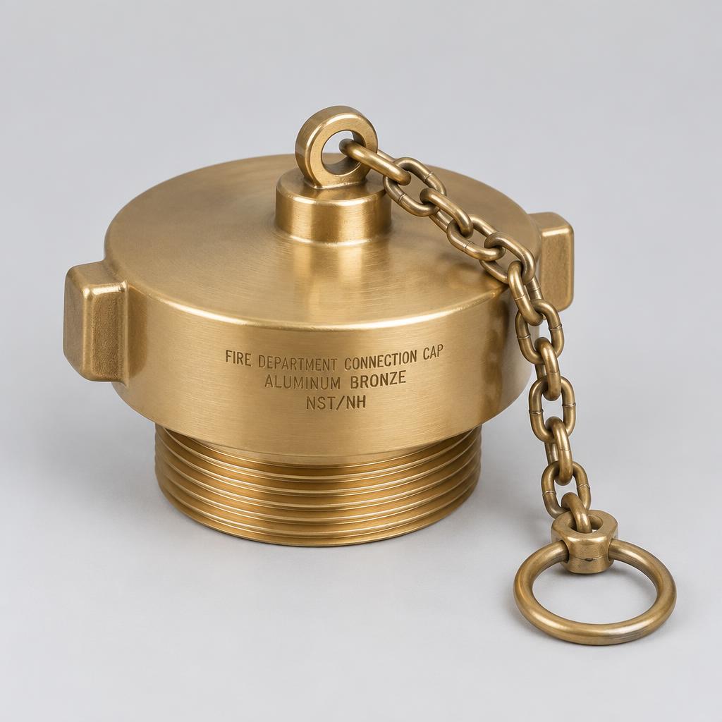 Fire connection cap (NST) — aluminum bronze, illustrative image